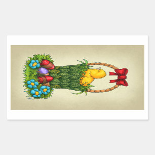 Süßes Osterhuhn Rechteckiger Aufkleber