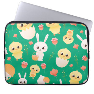 Süßes Ostern-Hühner & -Hasen Nahtloses Muster  Laptopschutzhülle