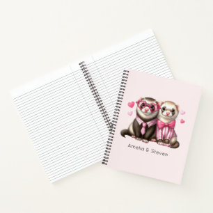 Süßes Otter-Paar in Liebe Notizbuch