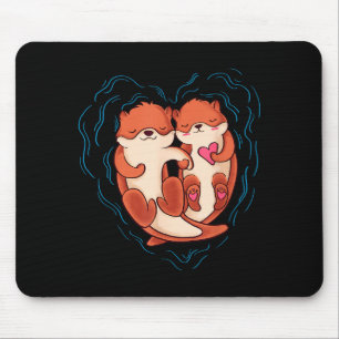 Süßes Otter-Valentinstag-T-Shirt Liebe Otters Hold Mousepad