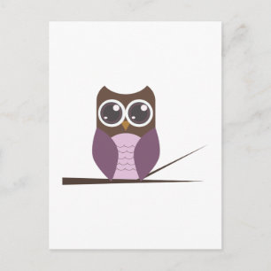 Süßes Owl auf Zweig Postkarte