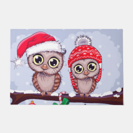 Süßes Owl zu Weihnachten Fußmatte