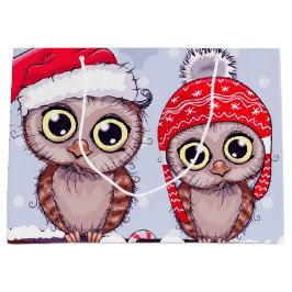 Süßes Owl zu Weihnachten Große Geschenktüte