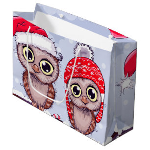 Süßes Owl zu Weihnachten Große Geschenktüte