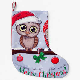 Süßes Owl zu Weihnachten Kleiner Weihnachtsstrumpf