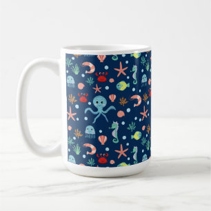 Süßes Ozean-Meeresleben-Muster Kaffeetasse