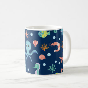 Süßes Ozean-Meeresleben-Muster Kaffeetasse