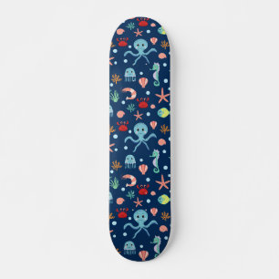 Süßes Ozean-Meeresleben-Muster Skateboard