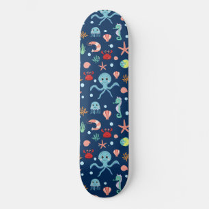 Süßes Ozean-Meeresleben-Muster Skateboard
