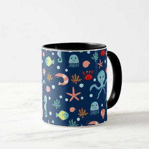 Süßes Ozean-Meeresleben-Muster Tasse
