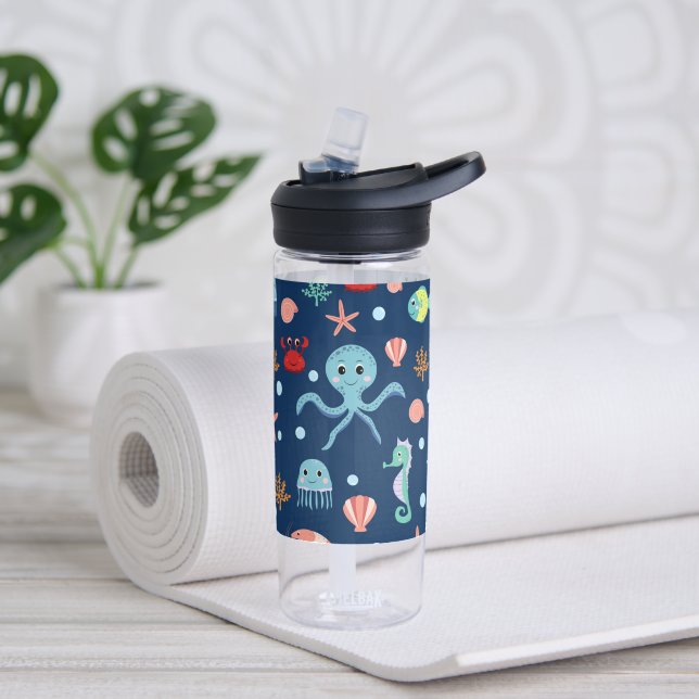 Süßes Ozean-Meeresleben-Muster Trinkflasche (Yoga)