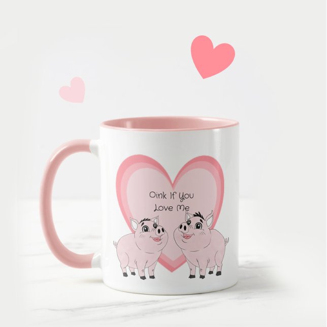 Süßes Paar rosa Schweinchen Tasse (Von Creator hochgeladen)