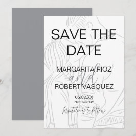 Süßes Paar Skript Save the Date Einladung
