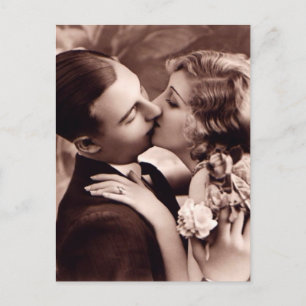Süßes Paar Vintage-Postkarte Postkarte