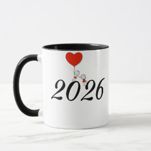 Süßes Paarliebe-Tasse – Romantisches Cartoon-Herz Tasse