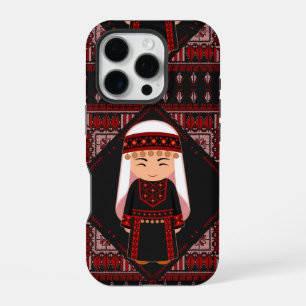 Süßes palästinensisches Mädchen Stickerei rote Tat iPhone 16 Pro Hülle