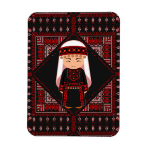 süßes palästinensisches Mädchen Stickerei rote tat Magnet