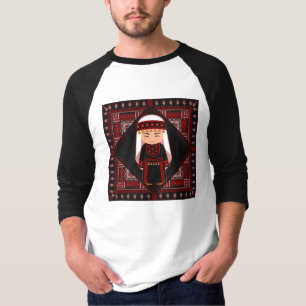 süßes palästinensisches Mädchen Stickerei rote tat T-Shirt