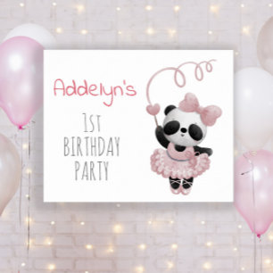 Süßes Panda-Bär-Mädchen 1. Geburtstag Poster