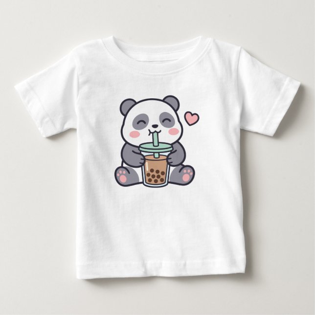 Süßes Panda-Boba-Baby-T-Shirt Baby T-shirt (Vorderseite)