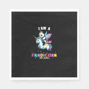 Süßes Panda-Einhorn Ich bin ein Pandicorn-Magic-Gi Serviette