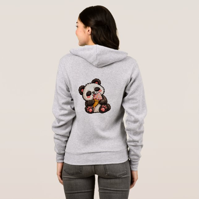 Süßes Panda-Eis Hoodie (Schwarz voll)