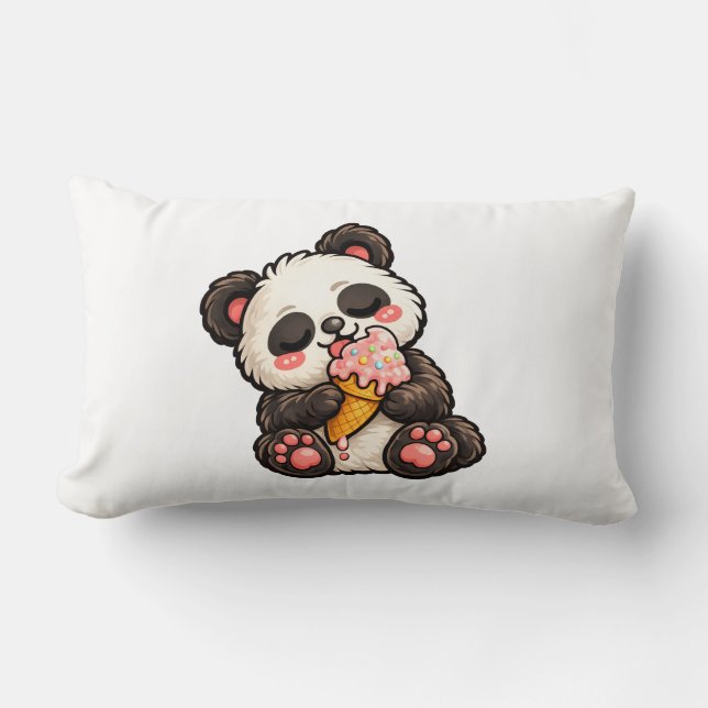 Süßes Panda-Eis Lendenkissen (Vorderseite)