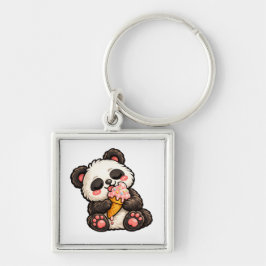 Süßes Panda-Eis Schlüsselanhänger