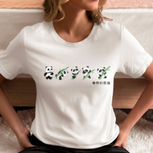 Süßes Panda-Evolutions-T-Shirt – Bambus-Lebensphas T-Shirt