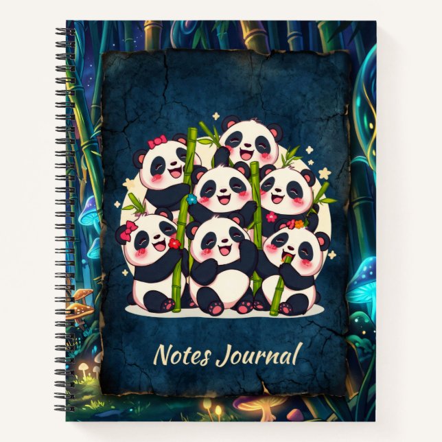 Süßes Panda-Freunde-Notizbuch Notizbuch (Vorderseite)