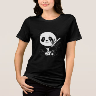 Süßes Panda-Grafikdesign Tri-Blend Shirt