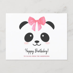 Süßes Panda-Mädchen Alles Gute zum Geburtstag pers Postkarte