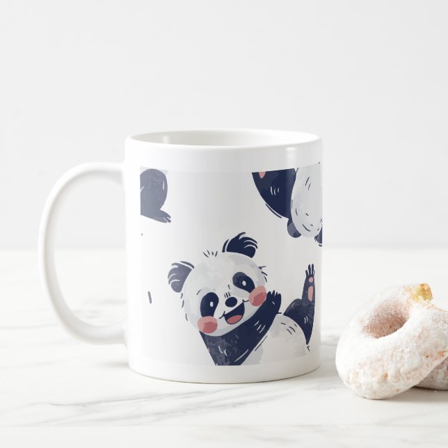 Süßes Panda-Muster-Kaffeetasse Kaffeetasse (Mit Donut)