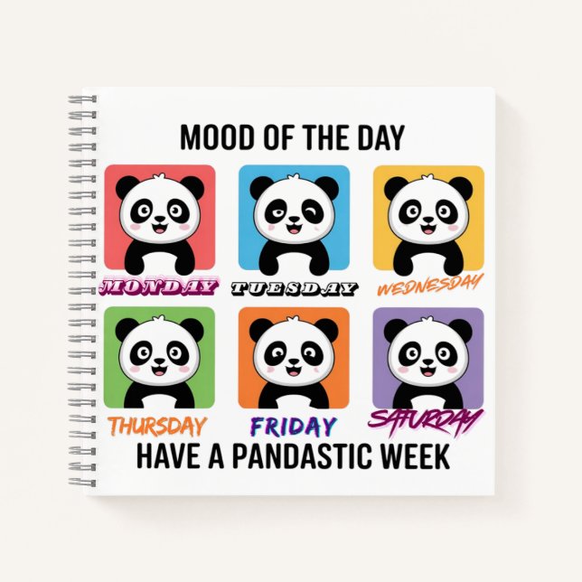 Süßes Panda-Stimmungs-Tagebuch – Kawaii-Woche Notizbuch (Vorderseite)