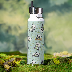 Süßes Panda-und-Bambus-Nahtlosmuster Trinkflasche
