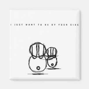 Süßes Pärchen-Hasenmagnet   Sei an deiner Seite  Magnet