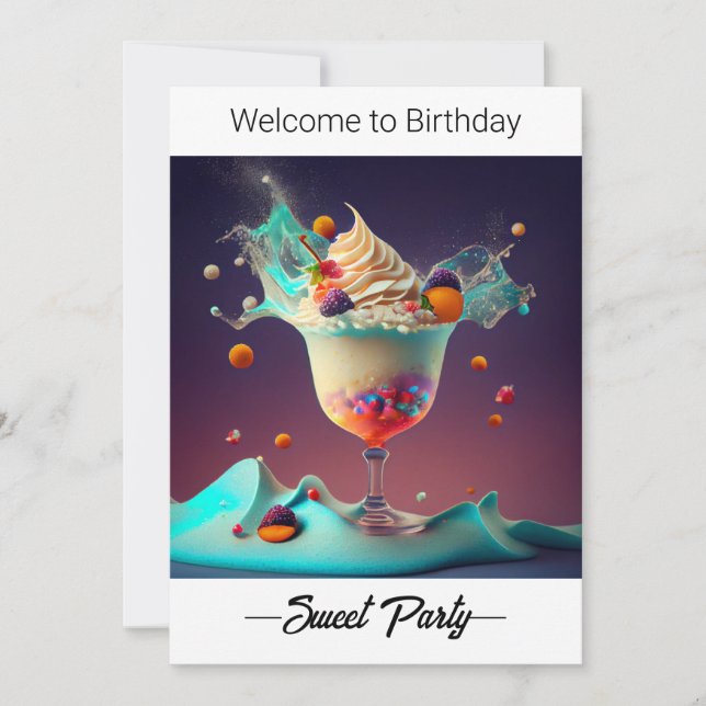 Süßes Party. Originelle Einladung. Save The Date (Vorderseite)