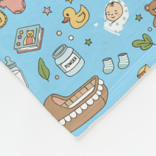 Süßes Pastell-Baby-Nursery-Muster Plüschdecke Fleecedecke