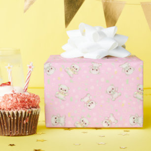 Süßes Pastell-Bär- und geometrisches Formen nahtlo Geschenkpapier