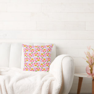 Süßes Pastell-Blumenmuster Soft Pink Weiblich Kissen