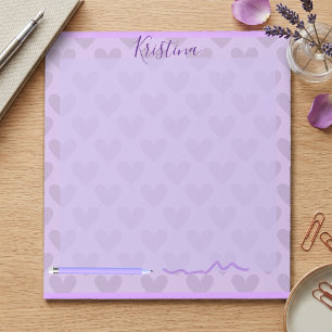Süßes Pastell Chic Lila Personalisiert Notizblock