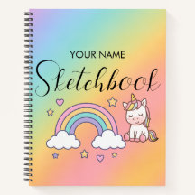 Süßes Pastell-Einhorn-Regenbogen Individueller Nam