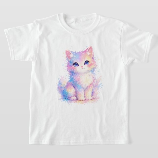 Süßes Pastell-Galaxie-Katze T-Shirt (Ablage )