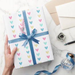 Süßes Pastell-Herzen-Muster Geschenkpapier