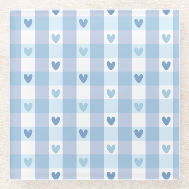 Süßes Pastell-Karolieb-Design Glasuntersetzer (Vorderseite)