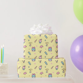 Süßes Pastell Kawaii Gelb Geschenkpapier