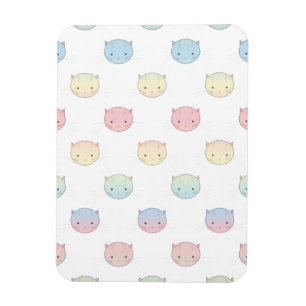 Süßes Pastell-Kitty-Katzengesicht-Muster Magnet