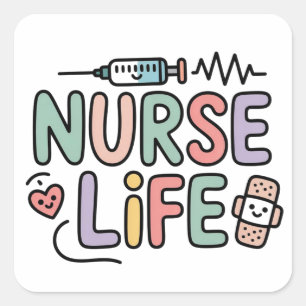 Süßes Pastell-Krankenschwester-Leben Sticker – Kaw