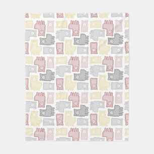 Süßes Pastell-Lama-Puzzle-Muster Fleecedecke
