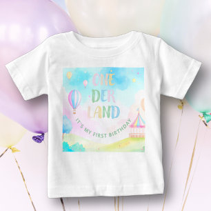 Süßes Pastell-Onederland-Wasserfarbe 1. Geburtstag Baby T-shirt